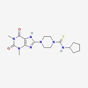 N-cyclopentyl-4-(1,3-dimethyl-2,6-dioxo-2,3,6,7-tetrahydro-1H-purin-8-yl)piperazine-1-carbothioamide