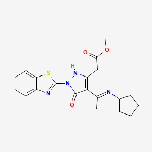 methyl {(4Z)-1-(1,3-benzothiazol-2-yl)-4-[1-(cyclopentylamino)ethylidene]-5-oxo-4,5-dihydro-1H-pyrazol-3-yl}acetate