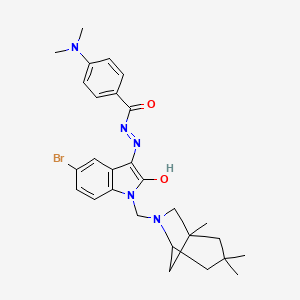 N'-{(3Z)-5-bromo-2-oxo-1-[(1,3,3-trimethyl-6-azabicyclo[3.2.1]oct-6-yl)methyl]-1,2-dihydro-3H-indol-3-ylidene}-4-(dimethylamino)benzohydrazide