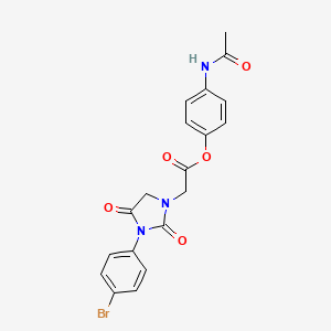 molecular formula C19H16BrN3O5 B10876682 4-(Acetylamino)phenyl [3-(4-bromophenyl)-2,4-dioxoimidazolidin-1-yl]acetate 