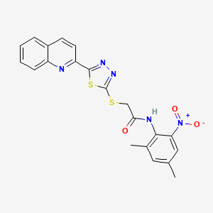 N-(2,4-dimethyl-6-nitrophenyl)-2-{[5-(quinolin-2-yl)-1,3,4-thiadiazol-2-yl]sulfanyl}acetamide