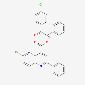 2-(4-Chlorophenyl)-2-oxo-1-phenylethyl 6-bromo-2-phenylquinoline-4-carboxylate