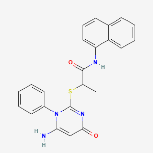 2-[(6-amino-4-oxo-1-phenyl-1,4-dihydropyrimidin-2-yl)sulfanyl]-N-(naphthalen-1-yl)propanamide