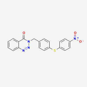 molecular formula C20H14N4O3S B10876760 3-{4-[(4-nitrophenyl)sulfanyl]benzyl}-1,2,3-benzotriazin-4(3H)-one 