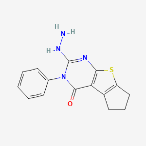 2-Hydrazino-3-phenyl-3,5,6,7-tetrahydro-4H-cyclopenta[4,5]thieno[2,3-D]pyrimidin-4-one