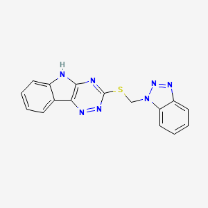 3-[(1H-benzotriazol-1-ylmethyl)sulfanyl]-5H-[1,2,4]triazino[5,6-b]indole