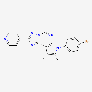 molecular formula C20H15BrN6 B10876809 7-(4-Bromophenyl)-8,9-dimethyl-2-(4-pyridyl)-7H-pyrrolo[3,2-E][1,2,4]triazolo[1,5-C]pyrimidine 