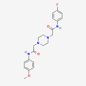 molecular formula C21H25FN4O3 B10876813 2-(4-{2-[(4-fluorophenyl)amino]-2-oxoethyl}piperazin-1-yl)-N-(4-methoxyphenyl)acetamide 