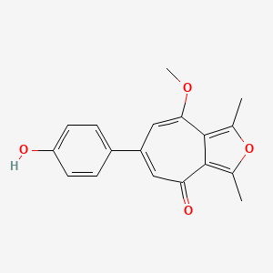 molecular formula C18H16O4 B10876819 6-(4-hydroxyphenyl)-8-methoxy-1,3-dimethyl-4H-cyclohepta[c]furan-4-one 