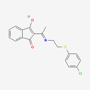 2-[1-({2-[(4-chlorophenyl)sulfanyl]ethyl}amino)ethylidene]-1H-indene-1,3(2H)-dione