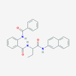 molecular formula C28H25N3O3 B10876846 N-[1-(naphthalen-2-ylamino)-1-oxobutan-2-yl]-2-[(phenylcarbonyl)amino]benzamide 