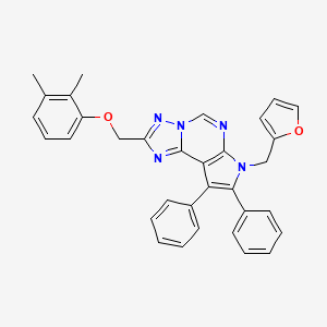 2-[(2,3-dimethylphenoxy)methyl]-7-(furan-2-ylmethyl)-8,9-diphenyl-7H-pyrrolo[3,2-e][1,2,4]triazolo[1,5-c]pyrimidine