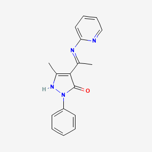 molecular formula C17H16N4O B10876857 (4Z)-5-methyl-2-phenyl-4-[1-(pyridin-2-ylamino)ethylidene]-2,4-dihydro-3H-pyrazol-3-one 