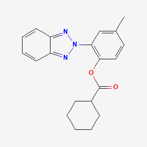 molecular formula C20H21N3O2 B10876859 2-(2H-benzotriazol-2-yl)-4-methylphenyl cyclohexanecarboxylate 