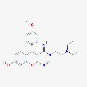 3-[2-(diethylamino)ethyl]-4-imino-5-(4-methoxyphenyl)-3,5-dihydro-4H-chromeno[2,3-d]pyrimidin-8-ol