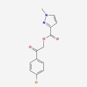 molecular formula C13H11BrN2O3 B10876865 2-(4-bromophenyl)-2-oxoethyl 1-methyl-1H-pyrazole-3-carboxylate 