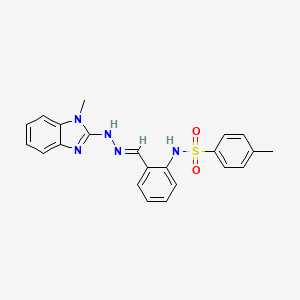 molecular formula C22H21N5O2S B10876869 4-methyl-N-(2-{(E)-[2-(1-methyl-1H-benzimidazol-2-yl)hydrazinylidene]methyl}phenyl)benzenesulfonamide 