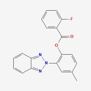 molecular formula C20H14FN3O2 B10876871 2-(2H-benzotriazol-2-yl)-4-methylphenyl 2-fluorobenzoate 