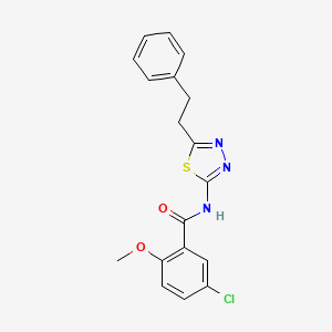 5-chloro-2-methoxy-N~1~-(5-phenethyl-1,3,4-thiadiazol-2-yl)benzamide