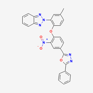 2-{5-methyl-2-[2-nitro-4-(5-phenyl-1,3,4-oxadiazol-2-yl)phenoxy]phenyl}-2H-benzotriazole