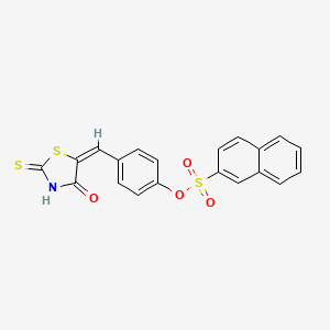 molecular formula C20H13NO4S3 B10876893 4-[(E)-(4-oxo-2-thioxo-1,3-thiazolidin-5-ylidene)methyl]phenyl naphthalene-2-sulfonate 