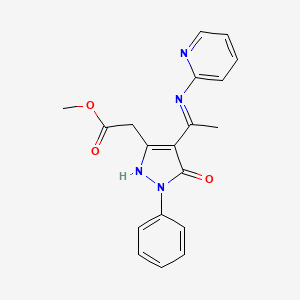 methyl {(4Z)-5-oxo-1-phenyl-4-[1-(pyridin-2-ylamino)ethylidene]-4,5-dihydro-1H-pyrazol-3-yl}acetate