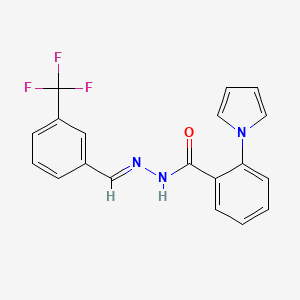 molecular formula C19H14F3N3O B10876916 2-(1H-pyrrol-1-yl)-N'-{(E)-[3-(trifluoromethyl)phenyl]methylidene}benzohydrazide 