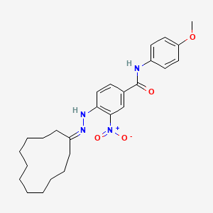 molecular formula C26H34N4O4 B10876942 4-(2-cyclododecylidenehydrazinyl)-N-(4-methoxyphenyl)-3-nitrobenzamide 