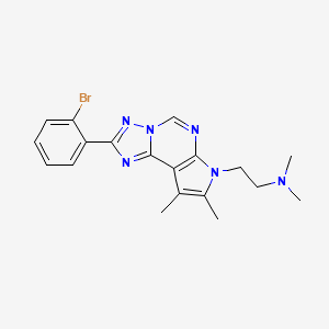 molecular formula C19H21BrN6 B10876949 2-[2-(2-bromophenyl)-8,9-dimethyl-7H-pyrrolo[3,2-e][1,2,4]triazolo[1,5-c]pyrimidin-7-yl]-N,N-dimethylethanamine 