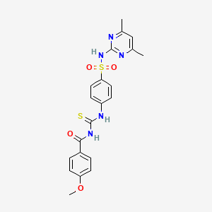 molecular formula C21H21N5O4S2 B10876954 N-({4-[(4,6-dimethylpyrimidin-2-yl)sulfamoyl]phenyl}carbamothioyl)-4-methoxybenzamide 