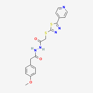 2-(4-methoxyphenyl)-N'-({[5-(pyridin-4-yl)-1,3,4-thiadiazol-2-yl]sulfanyl}acetyl)acetohydrazide