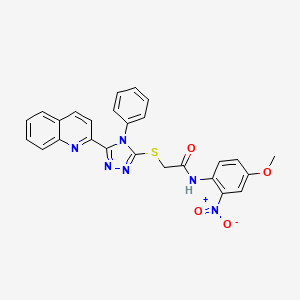 molecular formula C26H20N6O4S B10876977 N-(4-methoxy-2-nitrophenyl)-2-{[4-phenyl-5-(quinolin-2-yl)-4H-1,2,4-triazol-3-yl]sulfanyl}acetamide CAS No. 889948-57-6