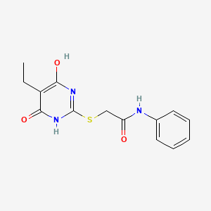 2-[(5-ethyl-4-hydroxy-6-oxo-1,6-dihydropyrimidin-2-yl)sulfanyl]-N-phenylacetamide