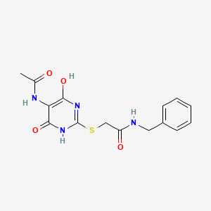 2-{[5-(acetylamino)-4-hydroxy-6-oxo-1,6-dihydropyrimidin-2-yl]sulfanyl}-N-benzylacetamide