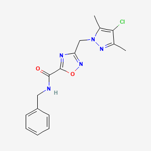 N-benzyl-3-[(4-chloro-3,5-dimethyl-1H-pyrazol-1-yl)methyl]-1,2,4-oxadiazole-5-carboxamide