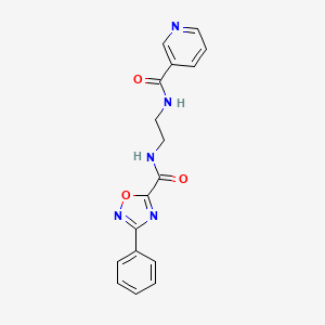 N-(2-{[(3-phenyl-1,2,4-oxadiazol-5-yl)carbonyl]amino}ethyl)pyridine-3-carboxamide