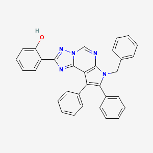 molecular formula C32H23N5O B10877015 2-(7-benzyl-8,9-diphenyl-7H-pyrrolo[3,2-e][1,2,4]triazolo[1,5-c]pyrimidin-2-yl)phenol 