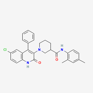 1-(6-chloro-2-oxo-4-phenyl-1,2-dihydroquinolin-3-yl)-N-(2,4-dimethylphenyl)piperidine-3-carboxamide