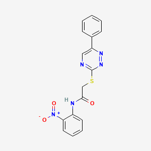 N-(2-nitrophenyl)-2-[(6-phenyl-1,2,4-triazin-3-yl)sulfanyl]acetamide