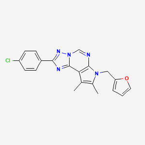 2-(4-Chlorophenyl)-7-(2-furylmethyl)-8,9-dimethyl-7H-pyrrolo[3,2-E][1,2,4]triazolo[1,5-C]pyrimidine