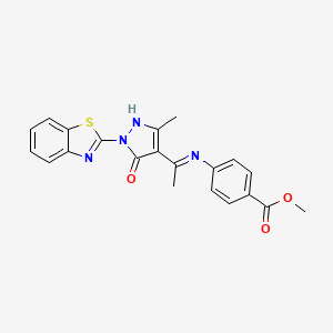 methyl 4-({(1Z)-1-[1-(1,3-benzothiazol-2-yl)-3-methyl-5-oxo-1,5-dihydro-4H-pyrazol-4-ylidene]ethyl}amino)benzoate