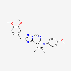 molecular formula C25H25N5O3 B10877106 2-(3,4-dimethoxybenzyl)-7-(4-methoxyphenyl)-8,9-dimethyl-7H-pyrrolo[3,2-e][1,2,4]triazolo[1,5-c]pyrimidine 