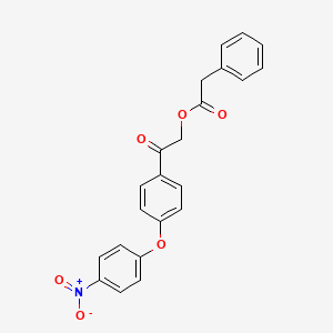 molecular formula C22H17NO6 B10877109 2-[4-(4-Nitrophenoxy)phenyl]-2-oxoethyl 2-phenylacetate 