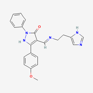 (4Z)-4-({[2-(1H-imidazol-4-yl)ethyl]amino}methylidene)-5-(4-methoxyphenyl)-2-phenyl-2,4-dihydro-3H-pyrazol-3-one