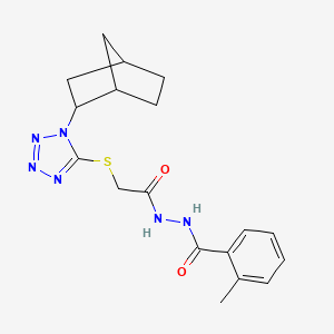 N'-({[1-(bicyclo[2.2.1]hept-2-yl)-1H-tetrazol-5-yl]sulfanyl}acetyl)-2-methylbenzohydrazide