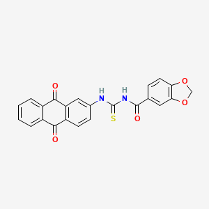 N-[(9,10-dioxo-9,10-dihydroanthracen-2-yl)carbamothioyl]-1,3-benzodioxole-5-carboxamide