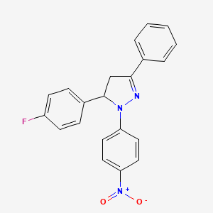 5-(4-fluorophenyl)-1-(4-nitrophenyl)-3-phenyl-4,5-dihydro-1H-pyrazole