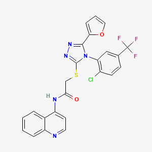 2-({4-[2-chloro-5-(trifluoromethyl)phenyl]-5-(furan-2-yl)-4H-1,2,4-triazol-3-yl}sulfanyl)-N-(quinolin-4-yl)acetamide