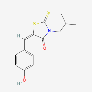 molecular formula C14H15NO2S2 B10877181 (5E)-5-[(4-hydroxyphenyl)methylidene]-3-(2-methylpropyl)-2-sulfanylidene-1,3-thiazolidin-4-one 