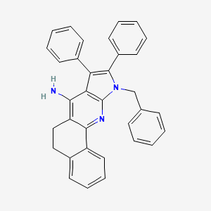 molecular formula C34H27N3 B10877186 10-benzyl-8,9-diphenyl-6,10-dihydro-5H-benzo[h]pyrrolo[2,3-b]quinolin-7-amine 